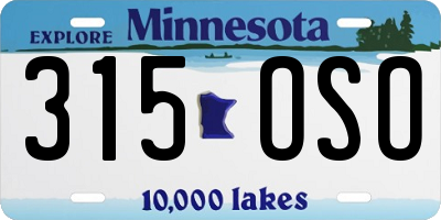MN license plate 315OSO