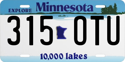 MN license plate 315OTU