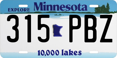 MN license plate 315PBZ