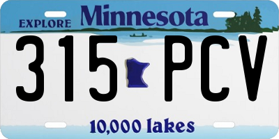 MN license plate 315PCV