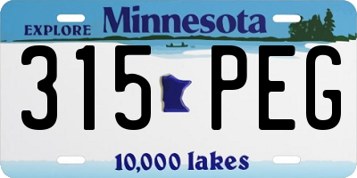 MN license plate 315PEG