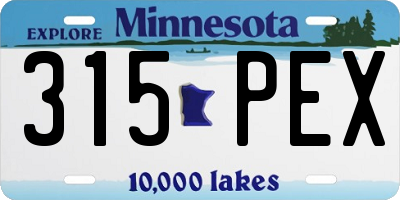 MN license plate 315PEX