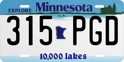 MN license plate 315PGD