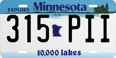 MN license plate 315PII