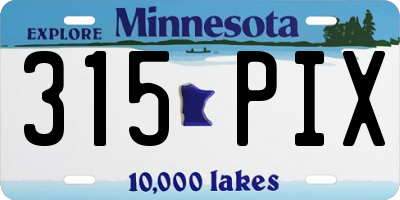 MN license plate 315PIX