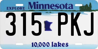 MN license plate 315PKJ