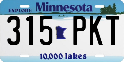 MN license plate 315PKT