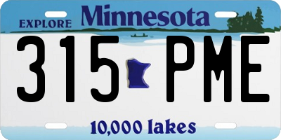 MN license plate 315PME