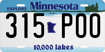 MN license plate 315POO