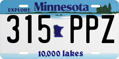 MN license plate 315PPZ