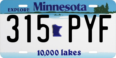 MN license plate 315PYF