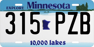 MN license plate 315PZB