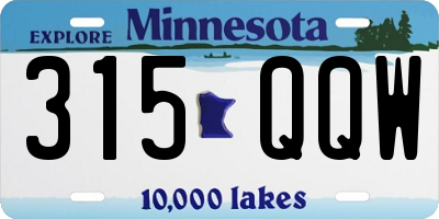 MN license plate 315QQW