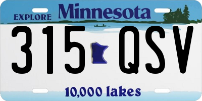 MN license plate 315QSV