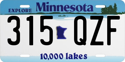MN license plate 315QZF