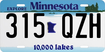 MN license plate 315QZH