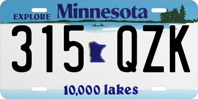 MN license plate 315QZK