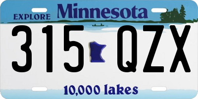 MN license plate 315QZX