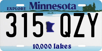 MN license plate 315QZY