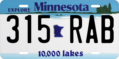 MN license plate 315RAB