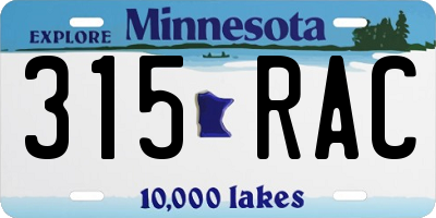 MN license plate 315RAC