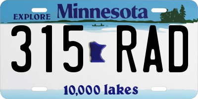 MN license plate 315RAD