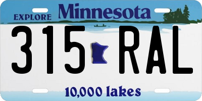 MN license plate 315RAL