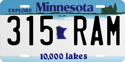 MN license plate 315RAM