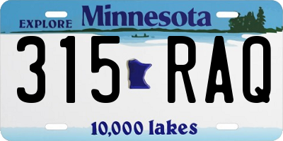 MN license plate 315RAQ