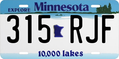 MN license plate 315RJF