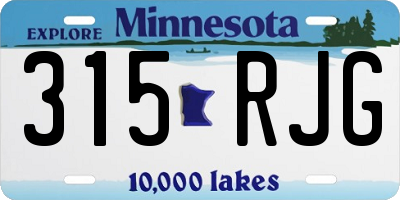 MN license plate 315RJG