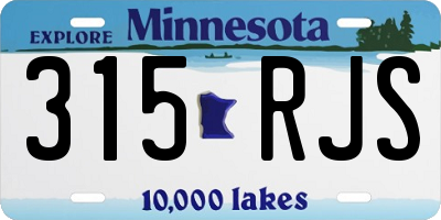 MN license plate 315RJS