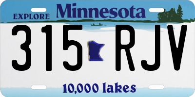 MN license plate 315RJV