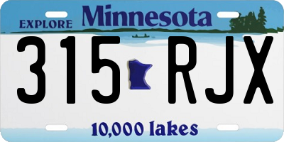 MN license plate 315RJX