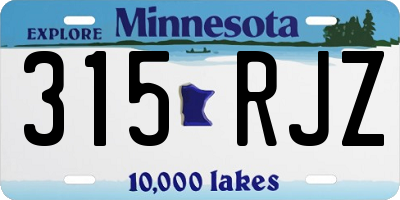 MN license plate 315RJZ