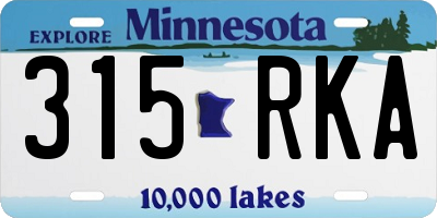 MN license plate 315RKA