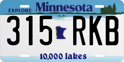 MN license plate 315RKB