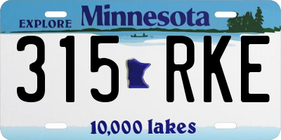 MN license plate 315RKE