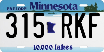 MN license plate 315RKF