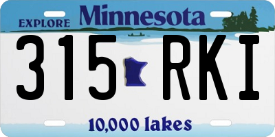 MN license plate 315RKI