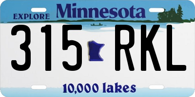 MN license plate 315RKL