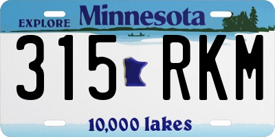 MN license plate 315RKM
