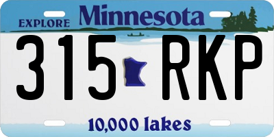 MN license plate 315RKP