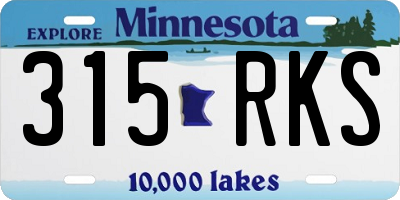 MN license plate 315RKS