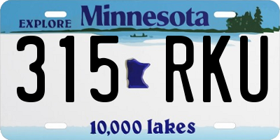 MN license plate 315RKU