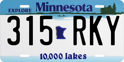 MN license plate 315RKY