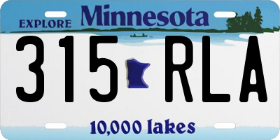 MN license plate 315RLA