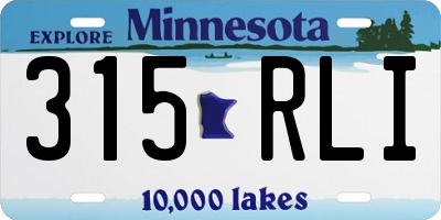 MN license plate 315RLI