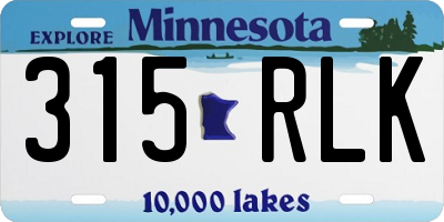 MN license plate 315RLK