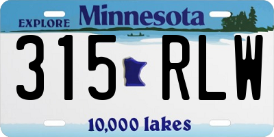 MN license plate 315RLW